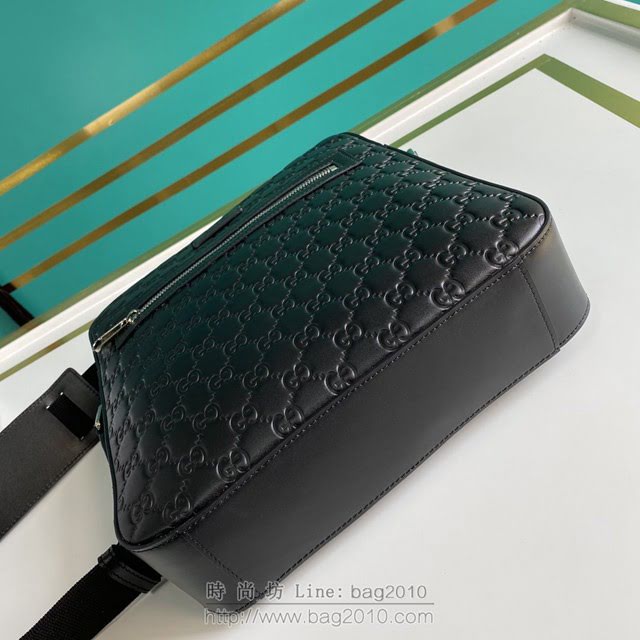Gucci古馳包包 G家新款男包 473878 古奇克壓花牛皮男士單肩斜挎包 gdj1469